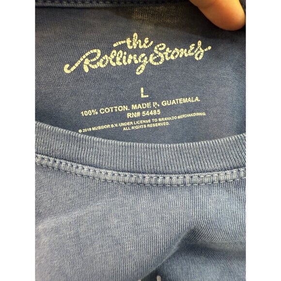 The Rolling Stones Blue Graphic T-Shirt L 100% Cotton - Picture 2 of 6